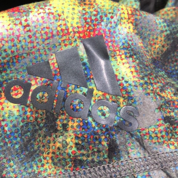 Adidas TechFit Compression Workout Reflective Floral Crop Pants A226 - Picture 5 of 6